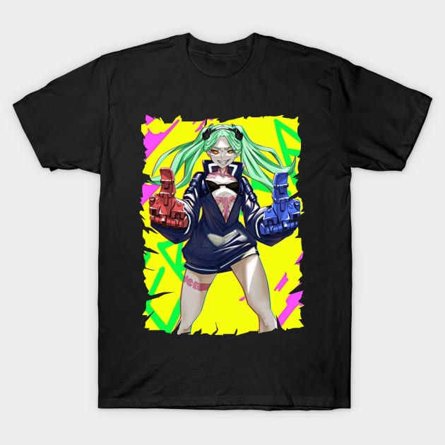 GUN REBECCA FRIEND ANIME MERCHANDISE T-Shirt by julii.draws